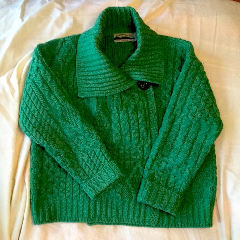 Aran Crafts Asymmetrical Merino Wool Sweater